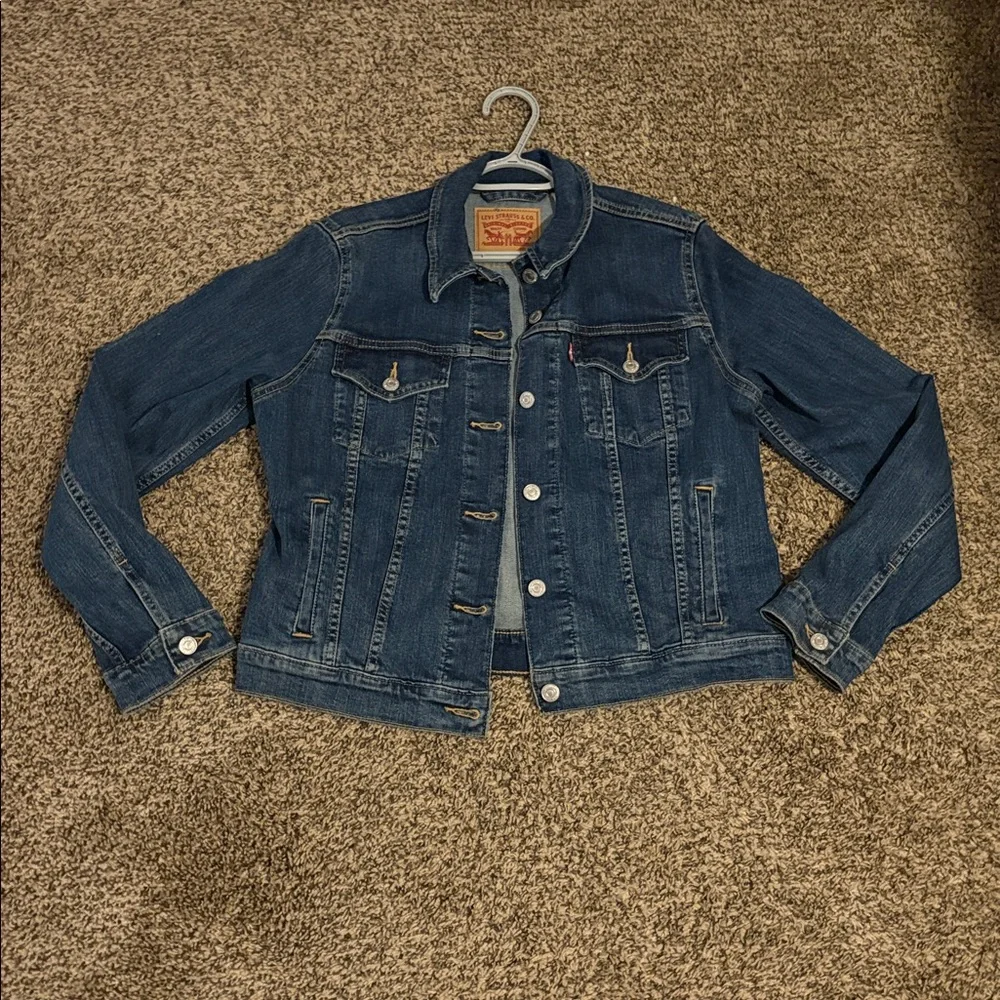 Levi's Dark Blue Denim Jacket Size L - Picture 11 of 12